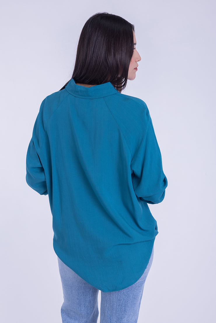 Blusa tipo camisa oversize de vestir