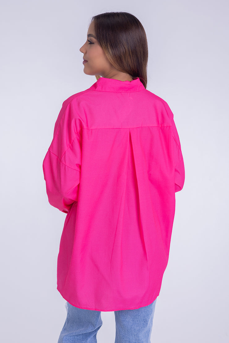 Blusa tipo camisa con estampado de chicas fashion