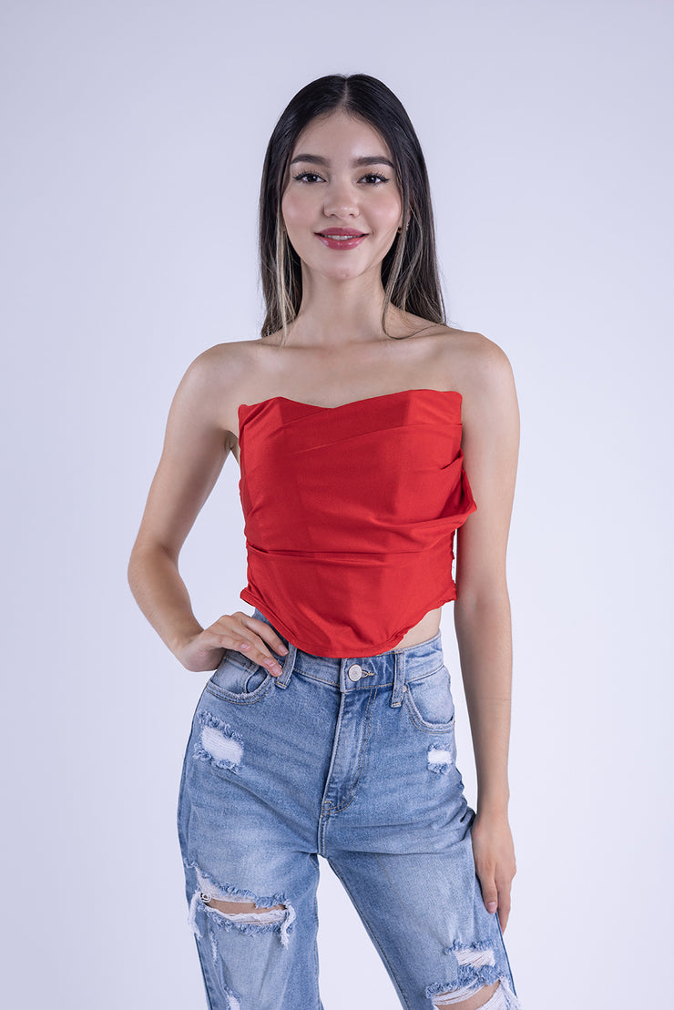 Crop top rojo strapple