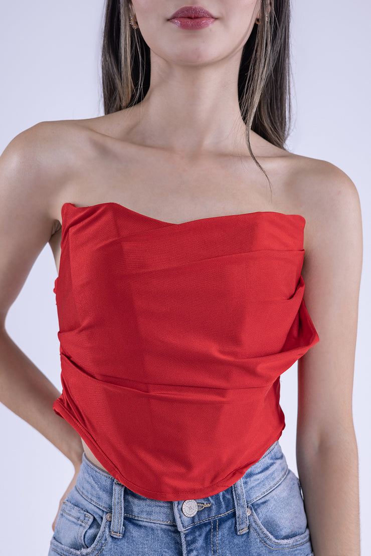 Crop top rojo strapple