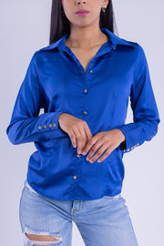 Blusa de vestir tipo satinada