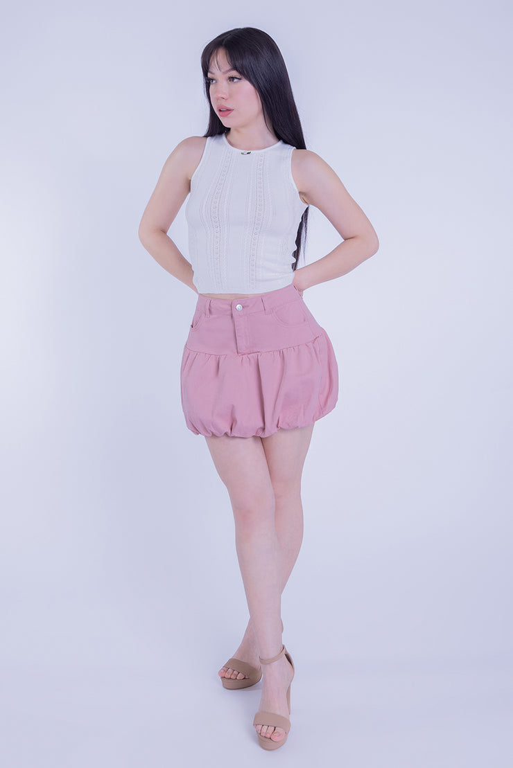 Falda rosa ampona