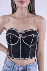 Bralet fiusha con aplicaciones de cristales en copas
