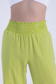 Pantalón verde estilo manta con elástico en cintura