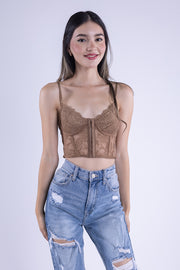 Bralet cafe de encaje
