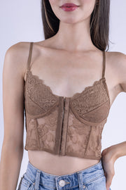Bralet cafe de encaje