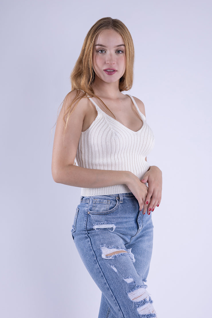 Top tejido de trenzas