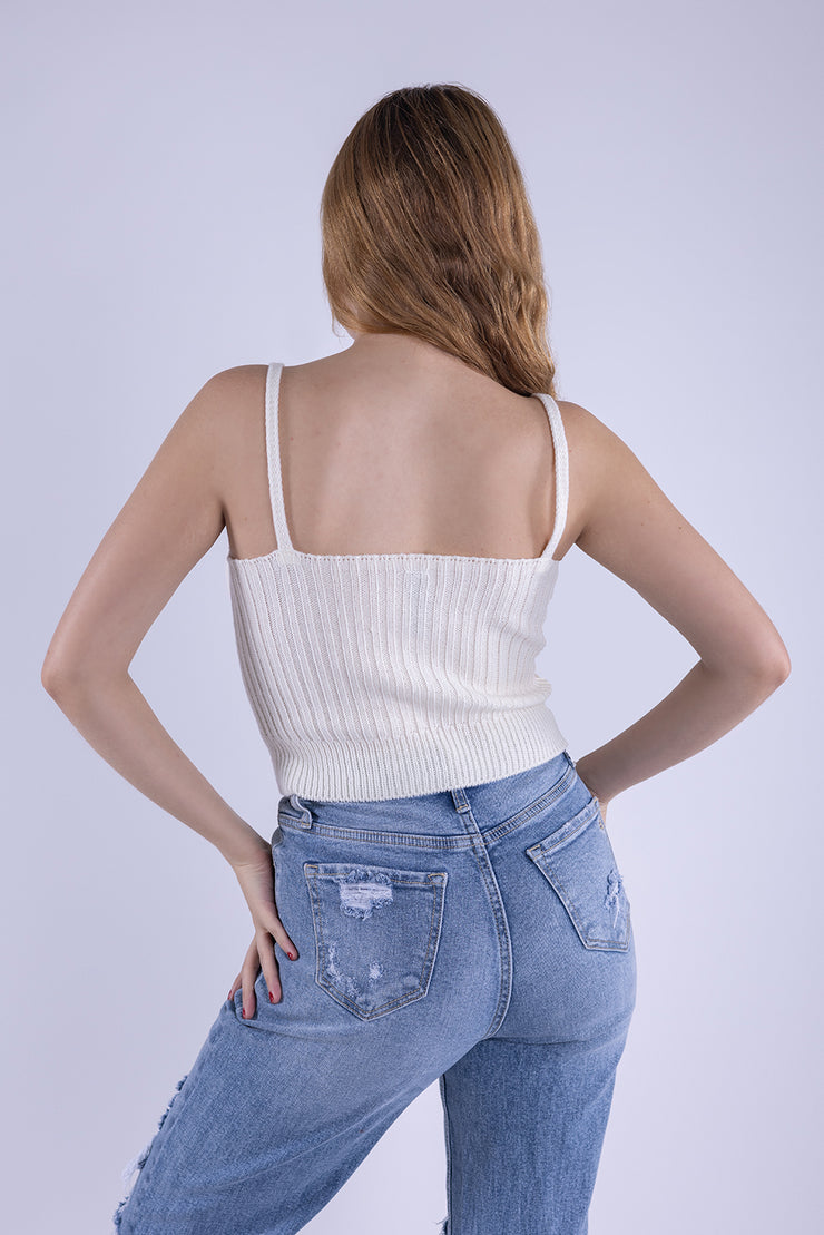 Top tejido de trenzas