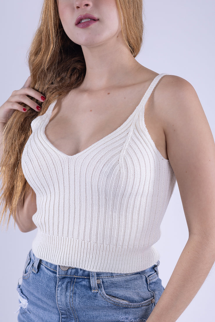 Top tejido de trenzas