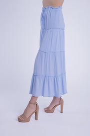 Falda azul campesina larga
