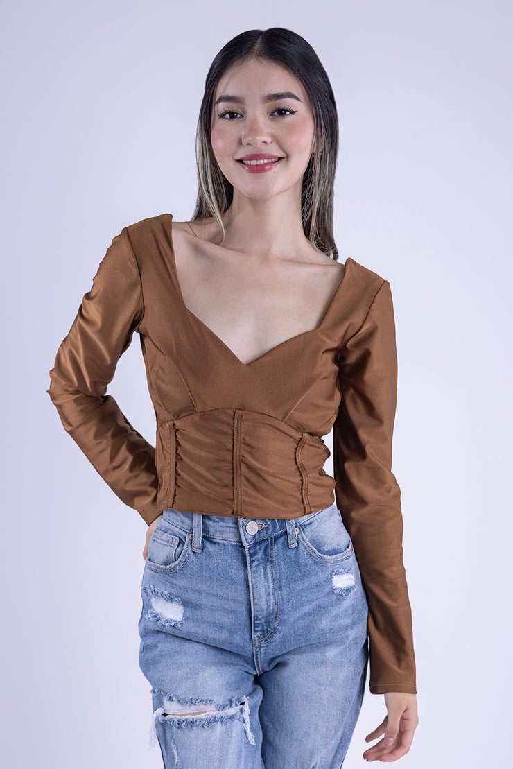 Crop satinado con varilla