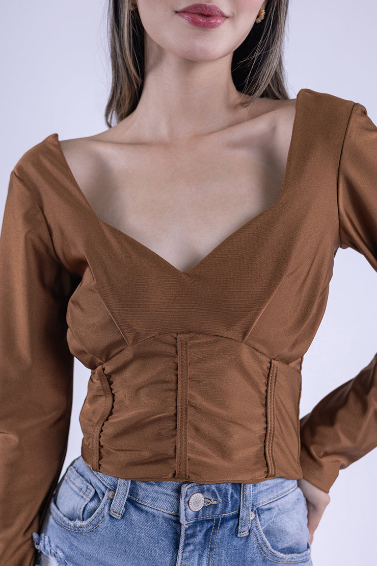 Crop satinado con varilla