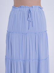 Falda azul campesina larga