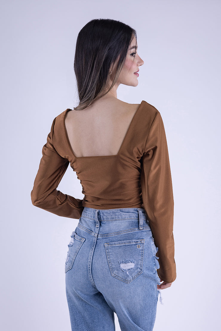 Crop satinado con varilla
