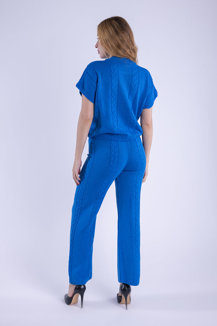 Conjunto azul tipo suéter de dos piezas
