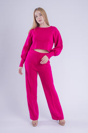 Conjunto tejido de top y pantalón