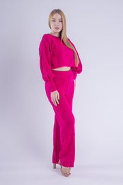 Conjunto tejido de top y pantalón