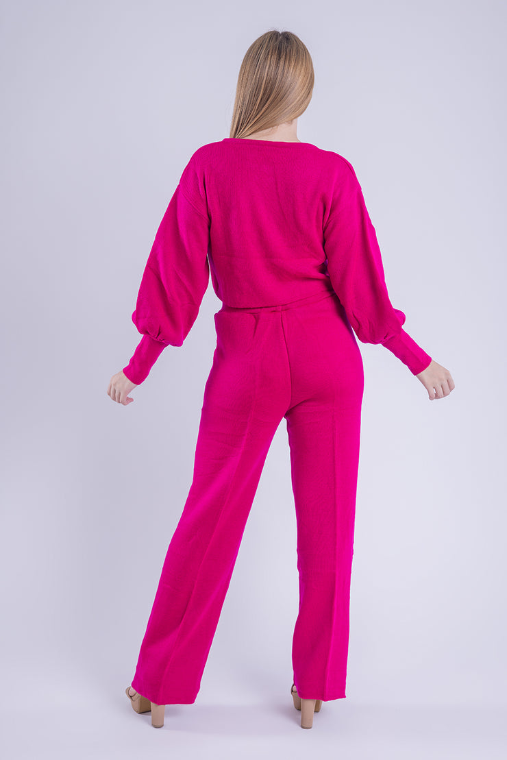 Conjunto tejido de top y pantalón