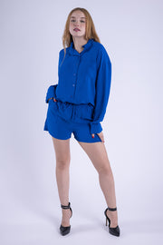 Conjunto azul casual de dos piezas