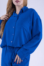 Conjunto azul casual de dos piezas