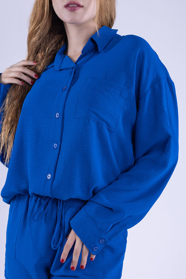 Conjunto azul casual de dos piezas
