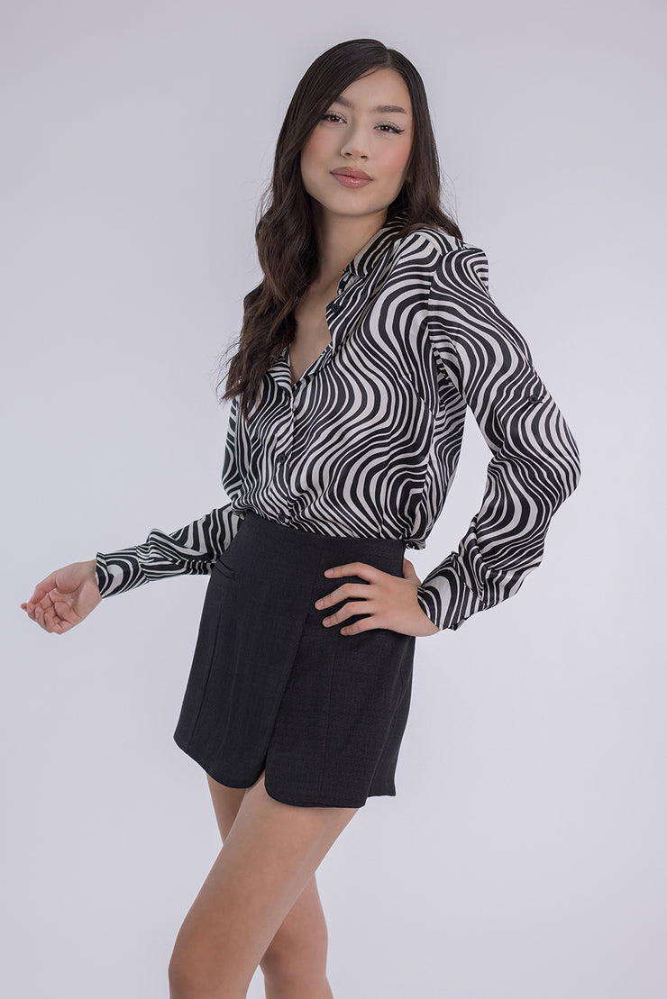 Blusa de ondas satinada