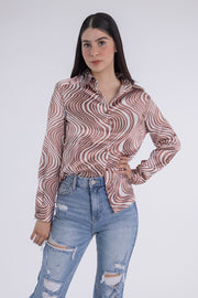 Blusa de ondas satinada
