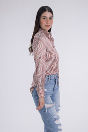 Blusa de ondas satinada