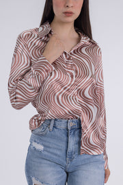 Blusa de ondas satinada