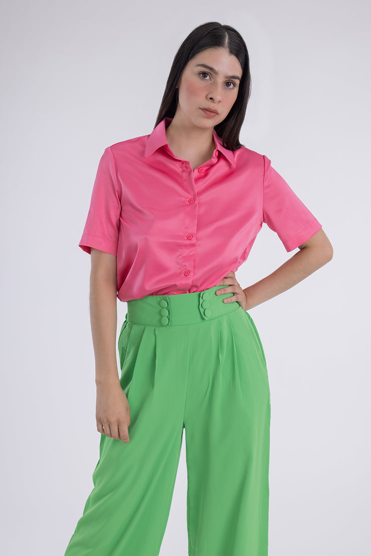 Blusa abotonada manga corta