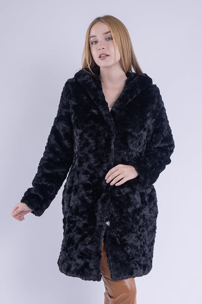 Abrigo de peluche con capucha