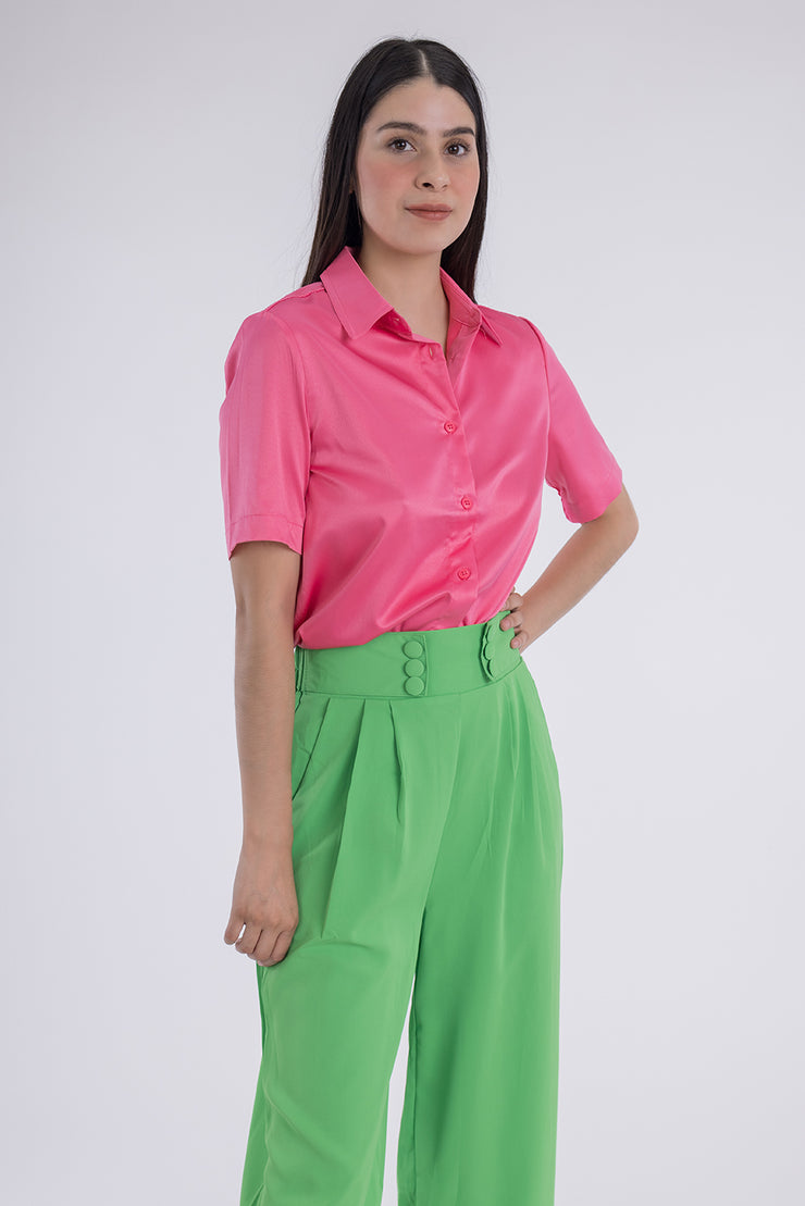 Blusa abotonada manga corta