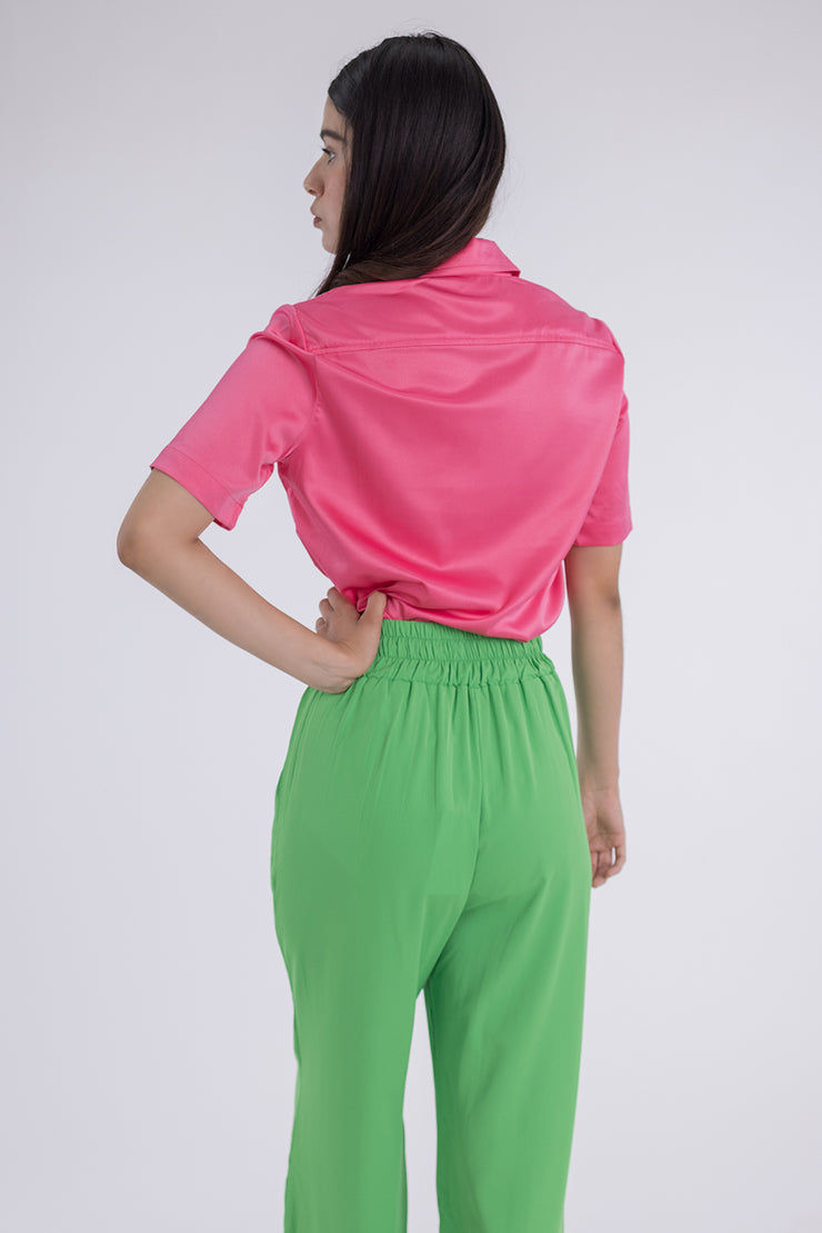 Blusa abotonada manga corta