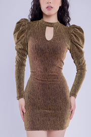 Vestido con destellos dorados