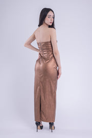 Vestido satinado plástificado