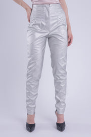 Pantalón vini piel satinado con pinzas