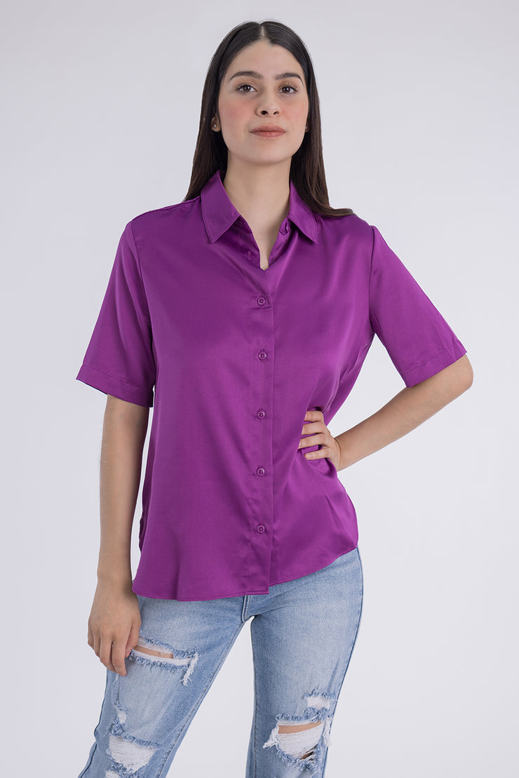 Blusa abotonada manga corta
