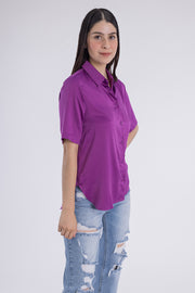 Blusa abotonada manga corta