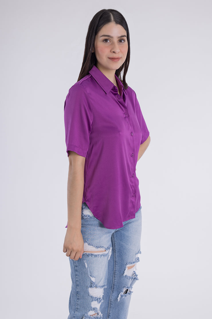 Blusa abotonada manga corta
