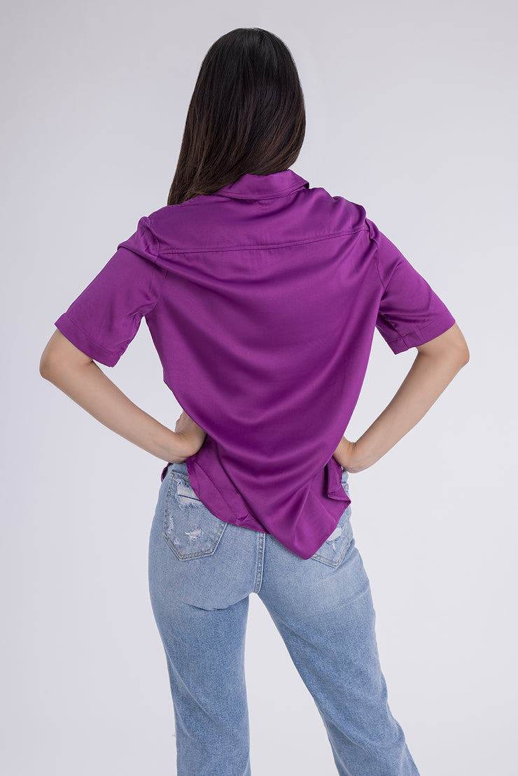 Blusa abotonada manga corta