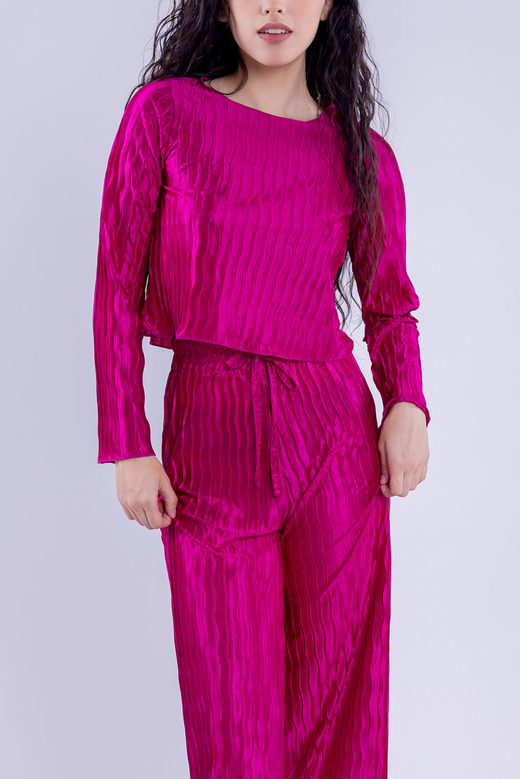 Conjunto acanalado cde pantalón y blusa