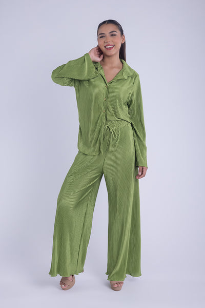Conjunto casual de blusa y pantalon