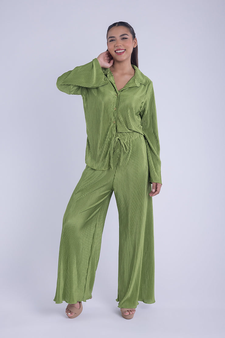 Conjunto casual de blusa y pantalon