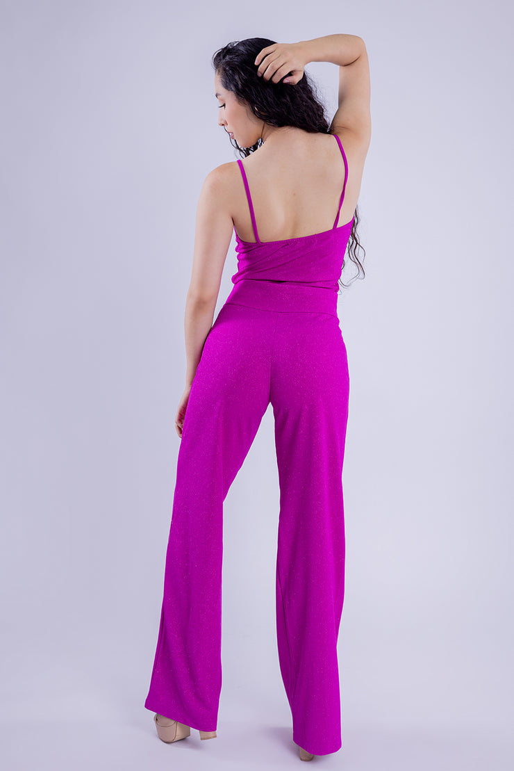 Conjunto de brillos de top y pantalón