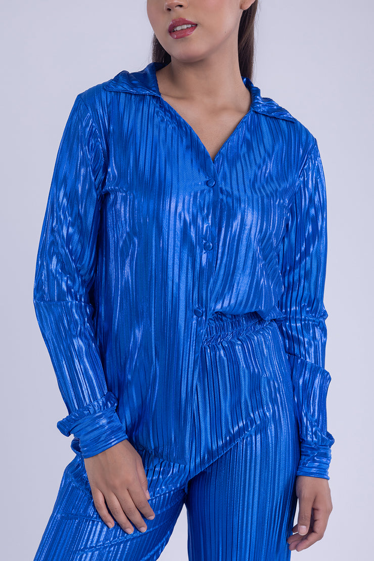 Conjunto satinado brillante de dos piezas
