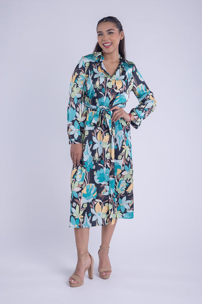 Vestido floreado largo