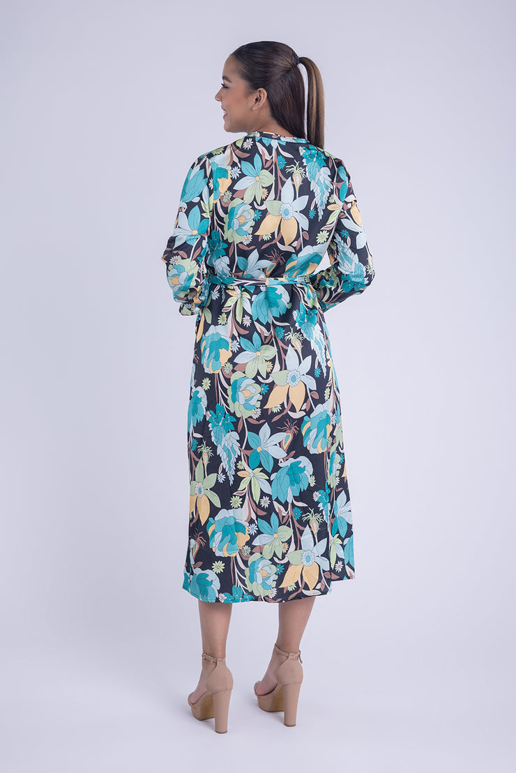Vestido floreado largo