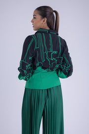 Blusa manga fluffy estampada