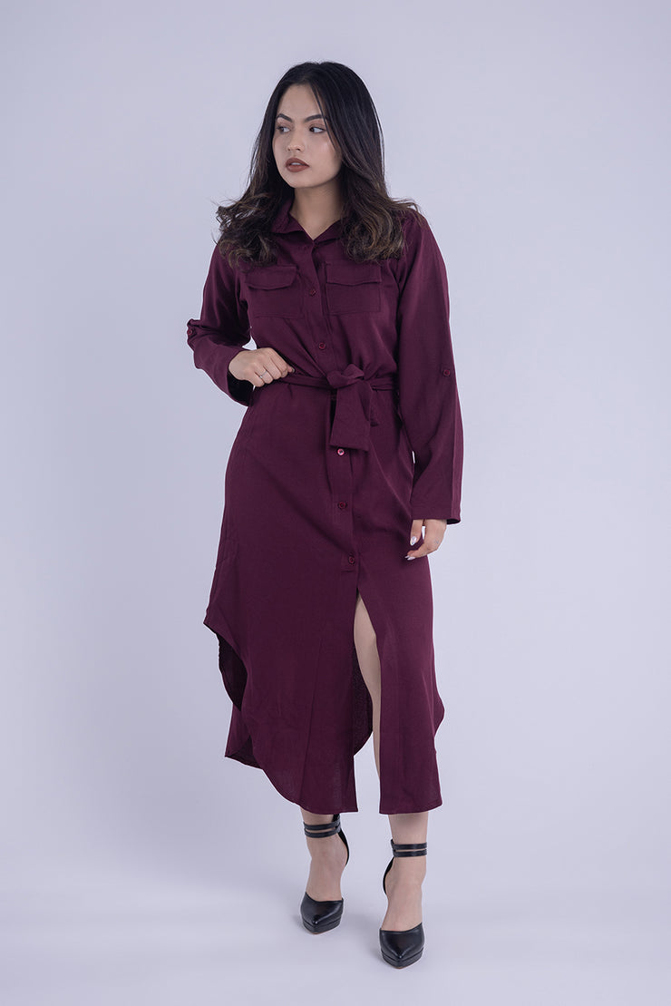 Vestido formal largo tipo camisola