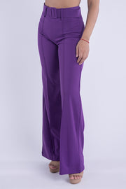 Pantalón acampanado de vestir  con cinto